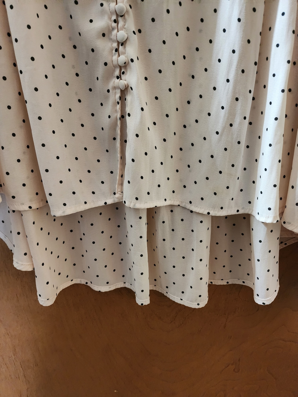 Free People Cream Blouse with Black Polka Dots - Picture 5 of 5